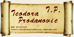 Teodora Prodanović vizit kartica